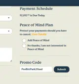 ProffittPark20 coupon verification screenshot