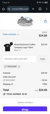 DISCOUNT coupon verification screenshot