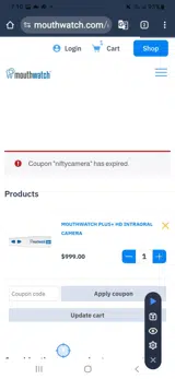 MouthWatch coupon verification screenshot