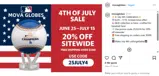 MOVA Globes coupon verification screenshot