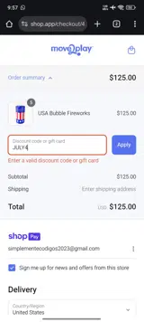 JULY4 coupon verification screenshot