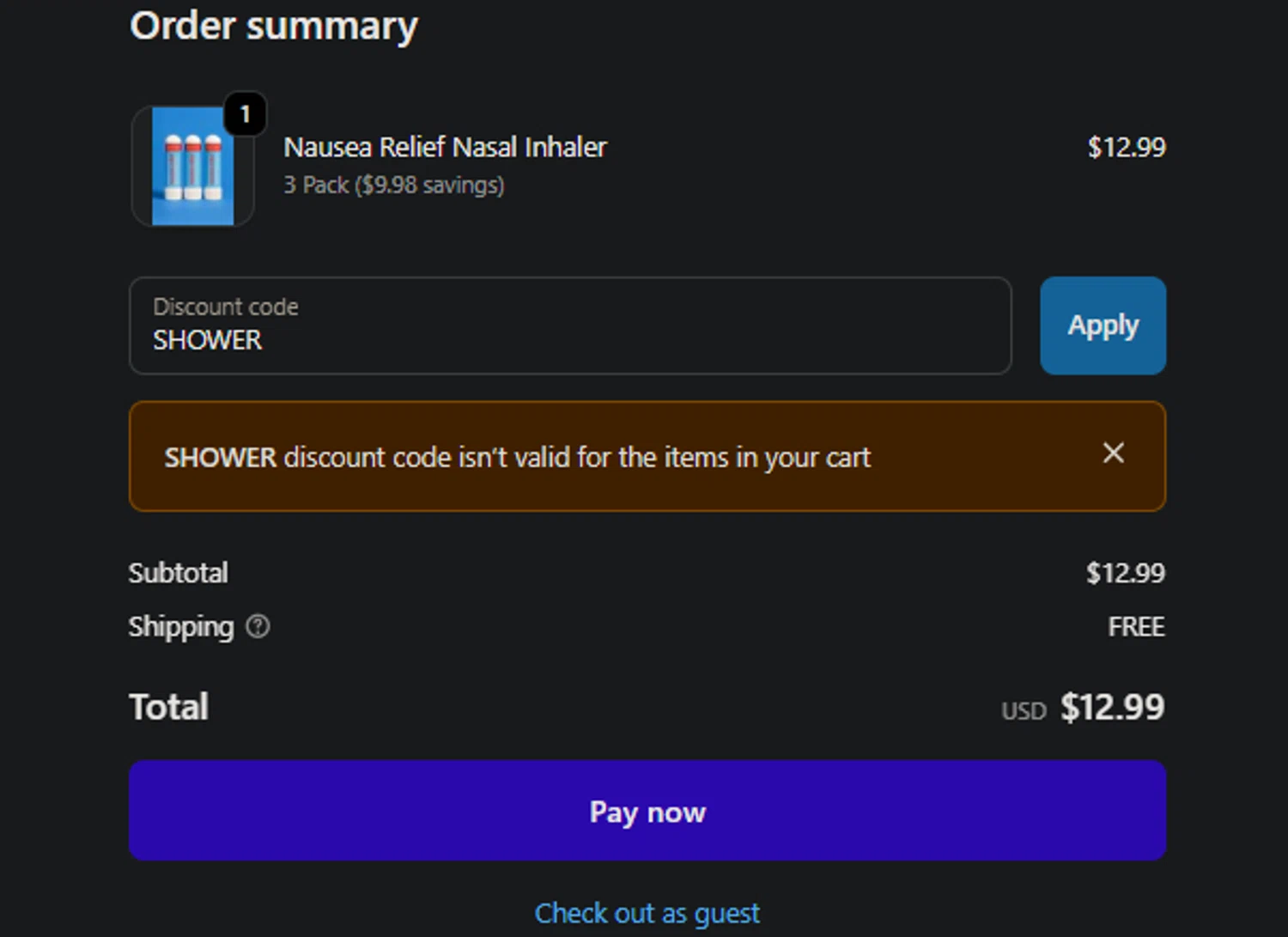 Moxe promo code screenshot showing code SHOWER applied at Moxe checkout page. Uploaded by SimplyCodes community member PedroNavaja on Oct 18, 2025