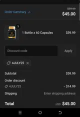 4JULY25 coupon verification screenshot