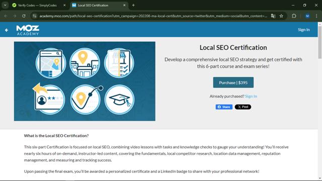 Moz SEO checkout page showing Moz SEO promo code box | Screenshot taken by SimplyCodes community member on Aug 8, 2024