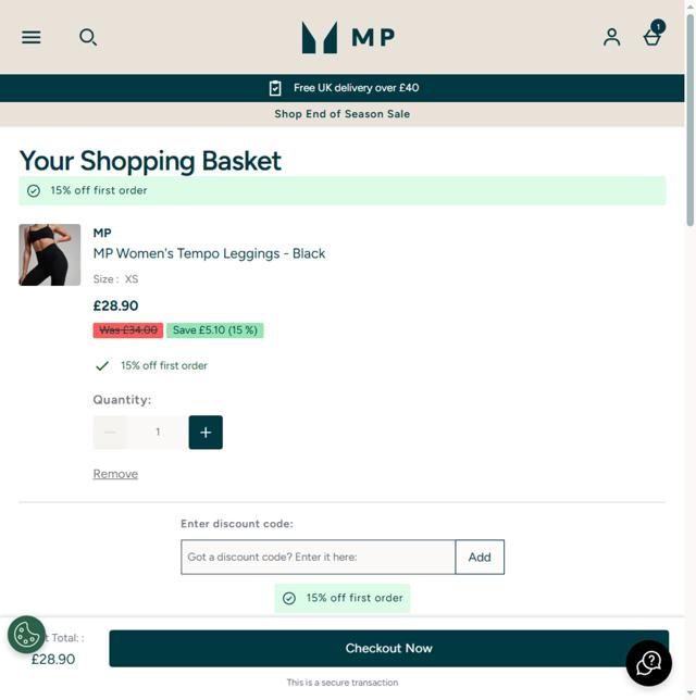 MP checkout page showing MP promo code box | Screenshot taken by SimplyCodes community member on Jul 15, 2025