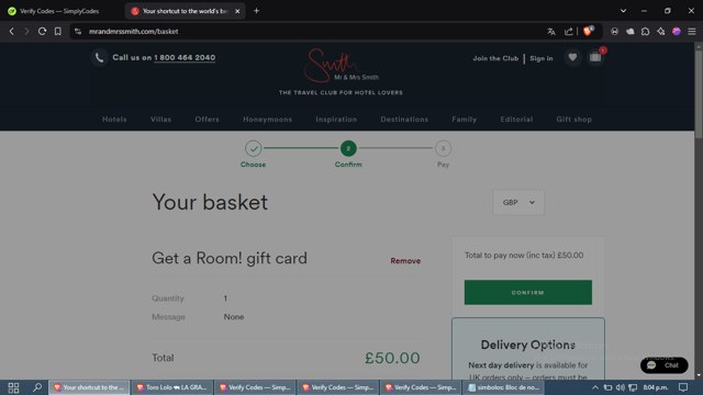 Mr and Mrs Smith checkout page showing Mr and Mrs Smith promo code box | Screenshot taken by SimplyCodes community member on Nov 5, 2024