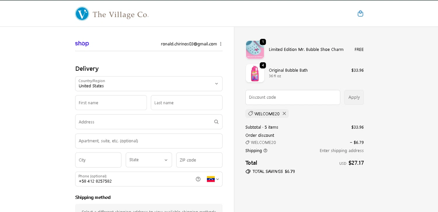 Mr. Bubble promo code screenshot showing code WELCOME20 applied at Mr. Bubble checkout page. Uploaded by SimplyCodes community member SmartWhiz589 on Nov 30, 2025