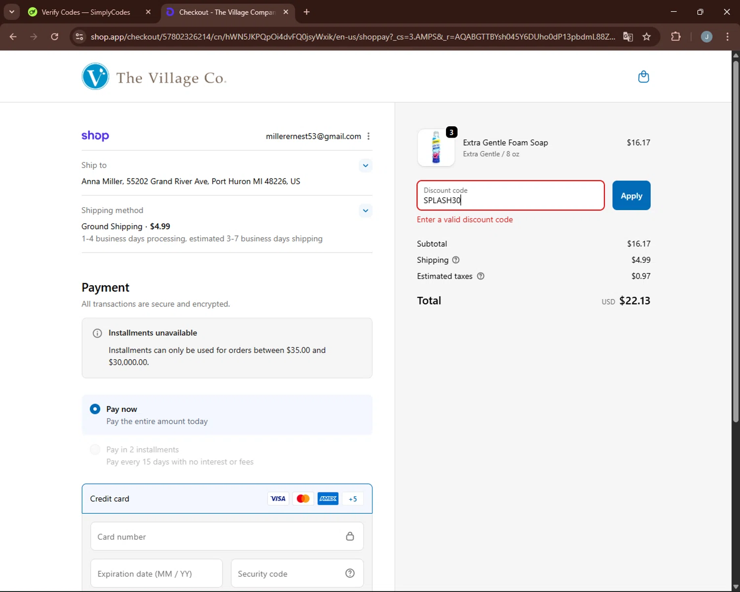 Mr. Bubble promo code screenshot showing code SPLASH30 applied at Mr. Bubble checkout page. Uploaded by SimplyCodes community member BonusGuardian249 on Nov 15, 2025