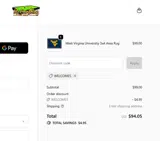 WELCOME5 coupon verification screenshot