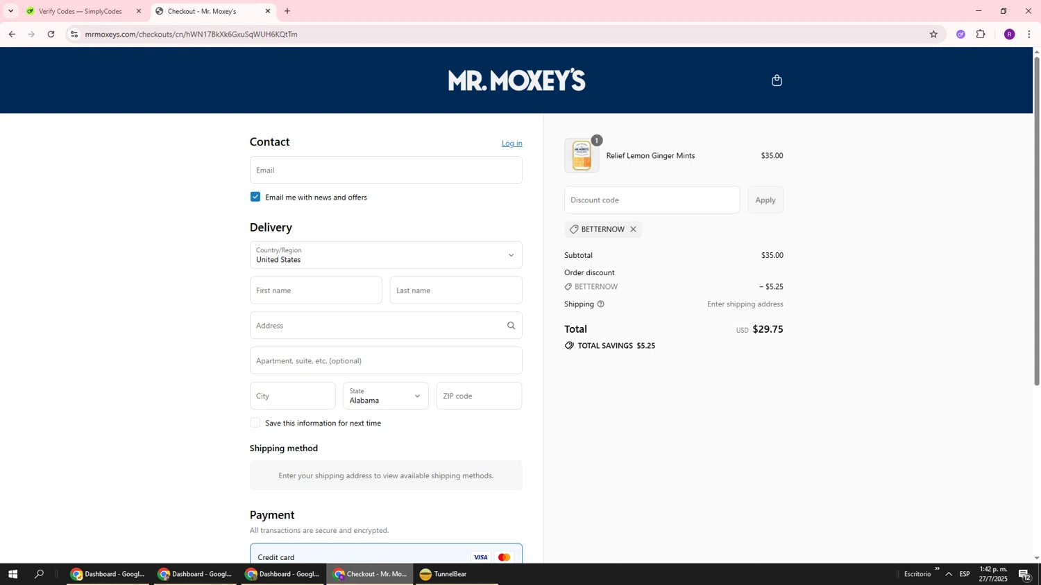 Mr. Moxey's promo code screenshot showing code BETTERNOW applied at Mr. Moxey's checkout page. Uploaded by SimplyCodes community member ukemochi on Jul 27, 2025