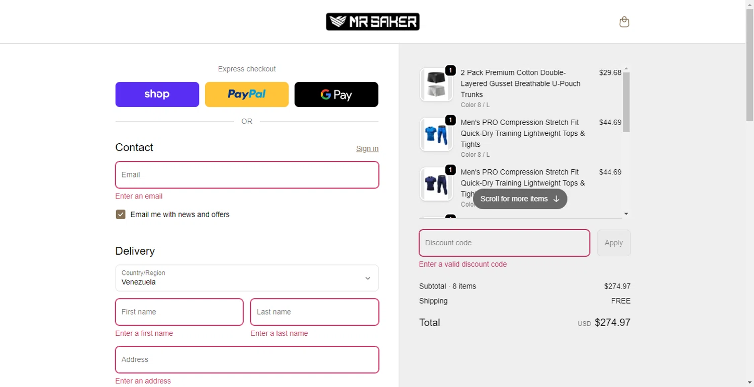 Mr Saker discount code screenshot showing code HHMR10 applied at Mr Saker checkout page. Uploaded by SimplyCodes community member BargainMonarch8220 on Nov 7, 2025