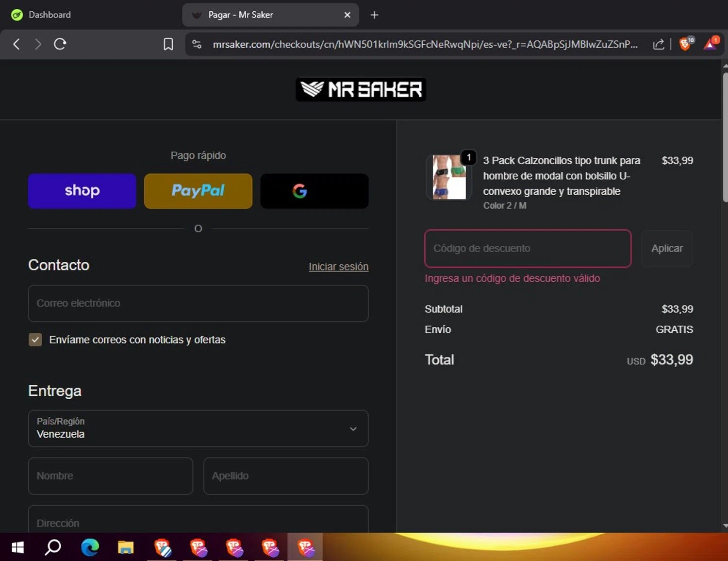 Mr Saker discount code screenshot showing code HHMR10 applied at Mr Saker checkout page. Uploaded by SimplyCodes community member Nectar on Nov 7, 2025