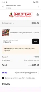 NYEWAGYU coupon verification screenshot