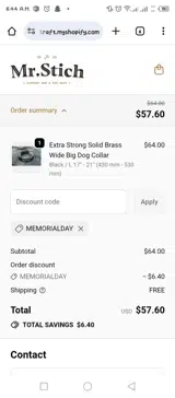 MEMORIALDAY coupon verification screenshot