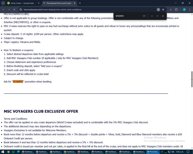 MSC Cruises Discount Codes (1 Verified) - $25 Off May 2025