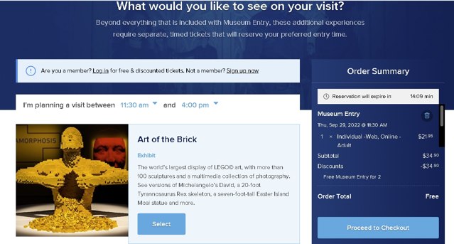 Museum of Science and Industry checkout page showing Museum of Science and Industry promo code box | Screenshot taken by SimplyCodes community member on Sep 21, 2022