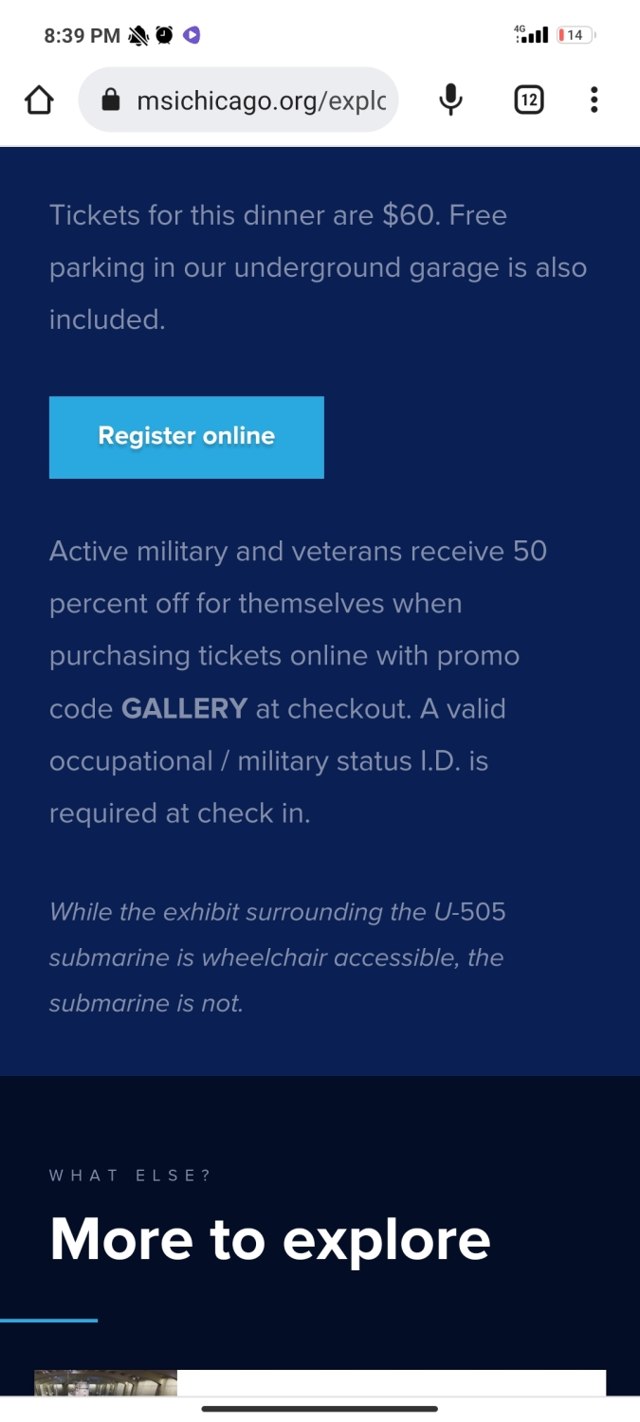 Museum of Science and Industry checkout page showing Museum of Science and Industry promo code box | Screenshot taken by SimplyCodes community member on Apr 1, 2023