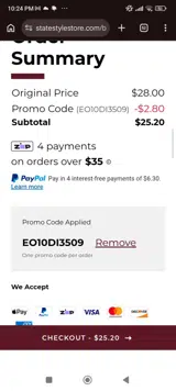 Mississippi State Bulldogs coupon verification screenshot