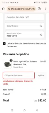 MDMTAC10 coupon verification screenshot