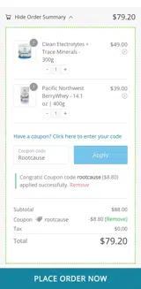Rootcause coupon verification screenshot