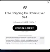 NHL24FS coupon verification screenshot