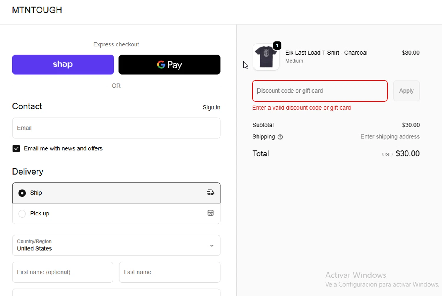 MTNTOUGH promo code screenshot showing code MTN60 applied at MTNTOUGH checkout page. Uploaded by SimplyCodes community member ligthYA on Feb 11, 2026