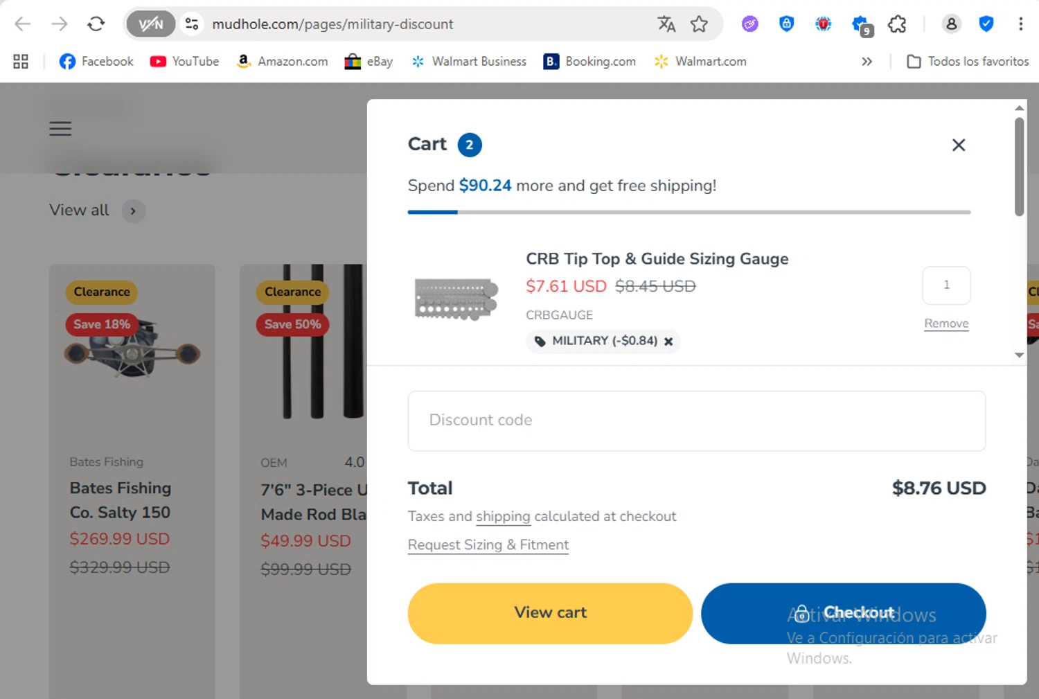 Mud Hole promo code screenshot showing code MILITARY applied at Mud Hole checkout page. Uploaded by SimplyCodes community member FrancyB on Oct 23, 2025