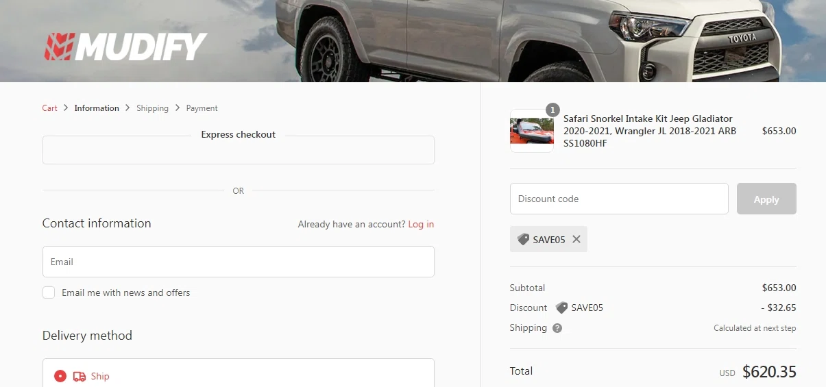 how to use Mudify coupons