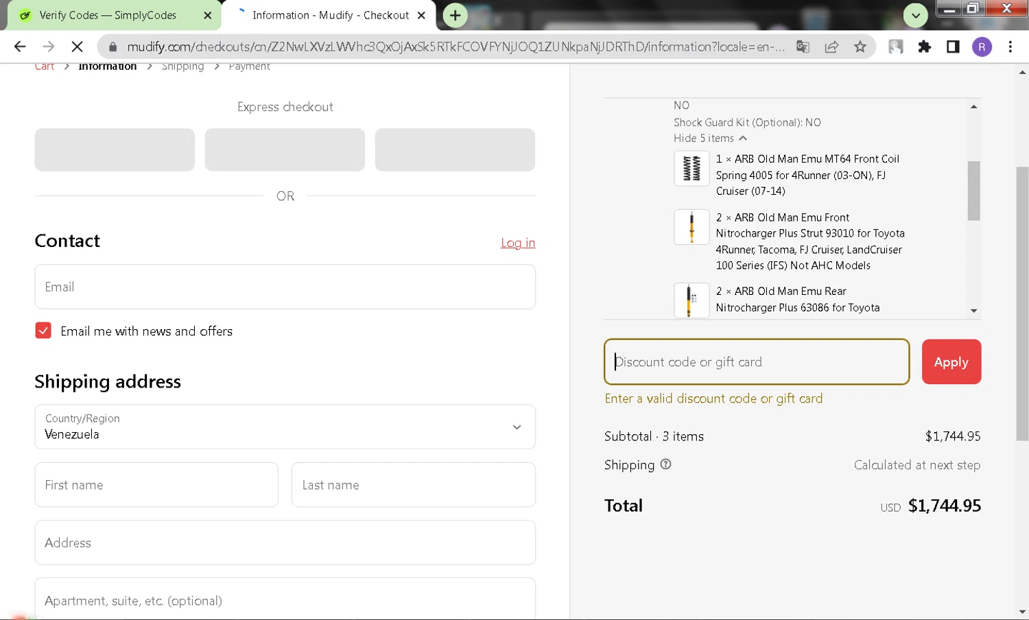 Mudify discount code screenshot showing code MUD200 applied at Mudify checkout page. Uploaded by SimplyCodes community member CleverCurator1263 on Mar 7, 2025