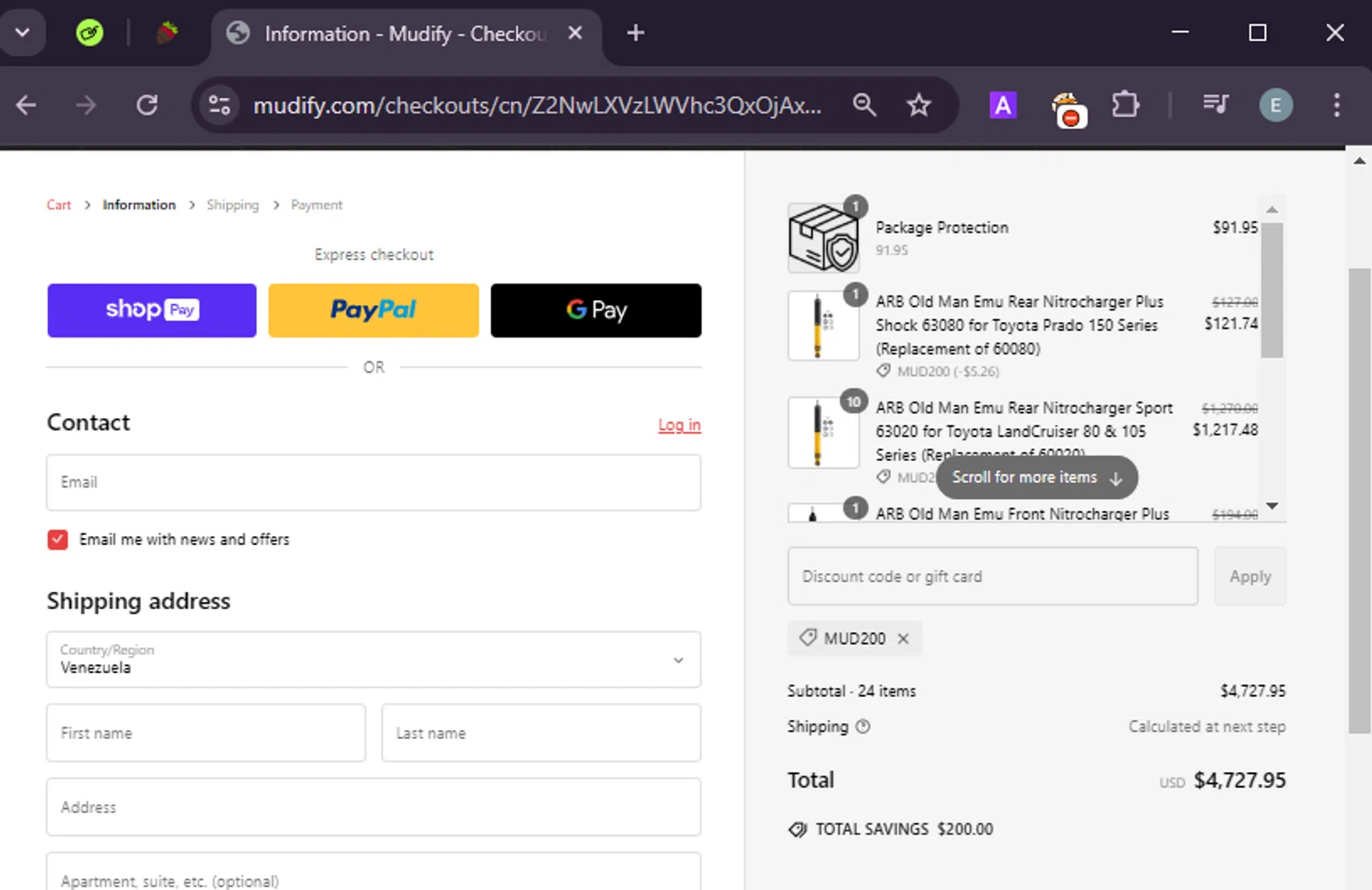 Mudify discount code screenshot showing code MUD200 applied at Mudify checkout page. Uploaded by SimplyCodes community member LuckyExpert7689 on Feb 24, 2025
