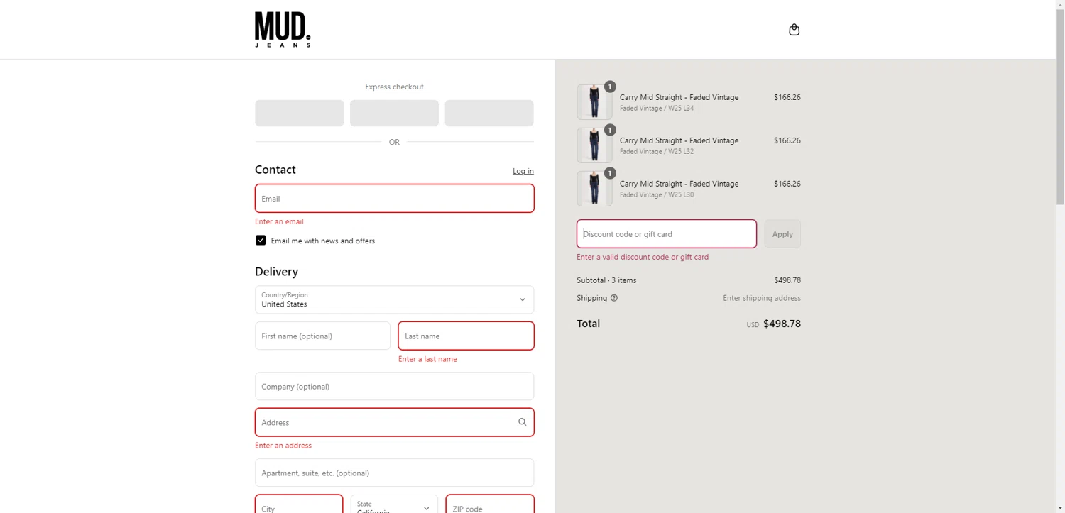 MUD Jeans discount code screenshot showing code FLASH20 applied at MUD Jeans checkout page. Uploaded by SimplyCodes community member PennyRanger8219 on Sep 2, 2025