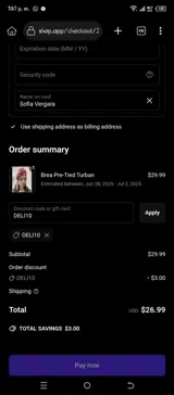 DELI10 coupon verification screenshot