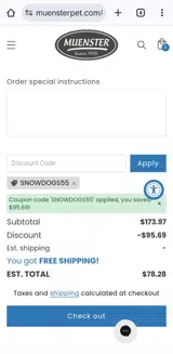 Snowdogs55 coupon verification screenshot