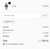GET10 coupon verification screenshot