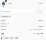 NEW20 coupon verification screenshot