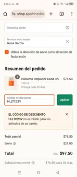 HLLTC23V coupon verification screenshot