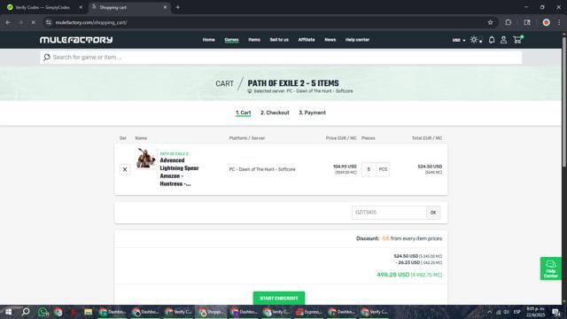 MuleFactory checkout page showing MuleFactory coupon code box | Screenshot taken by SimplyCodes community member on Jun 23, 2025