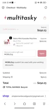 MOBILE15 coupon verification screenshot