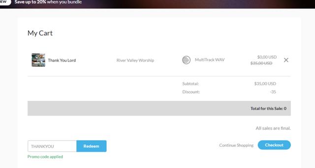MultiTracks checkout page showing MultiTracks promo code box | Screenshot taken by SimplyCodes community member on Nov 16, 2024