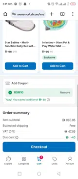 RSM10 coupon verification screenshot