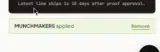 MunchMakers coupon verification screenshot