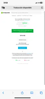 MunchMakers coupon verification screenshot
