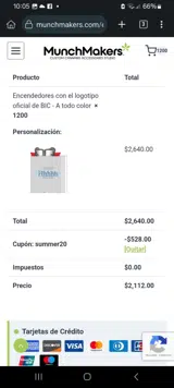 MunchMakers coupon verification screenshot