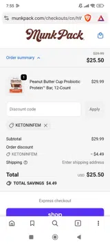 ketoninfem coupon verification screenshot