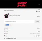 KILL25 coupon verification screenshot