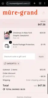 SAFEOPT15 coupon verification screenshot