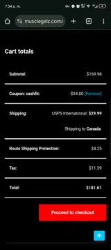 CashFit coupon verification screenshot