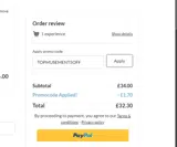 TOPMUSEMENT5OFF coupon verification screenshot