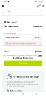 BBMUSEMENT10 coupon verification screenshot