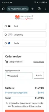 Welcome5 coupon verification screenshot